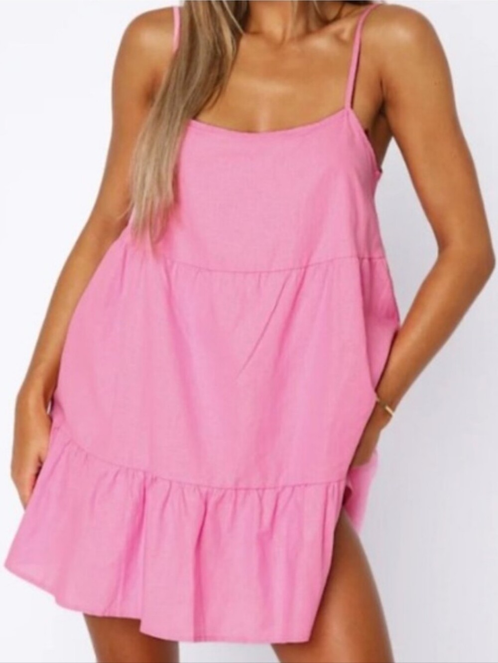 NWOT White Fox Boutique She's The Boss Mini Dress - Pink, size Small